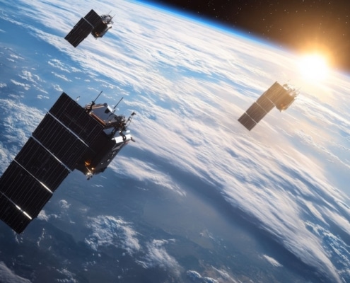 een muur van satellieten