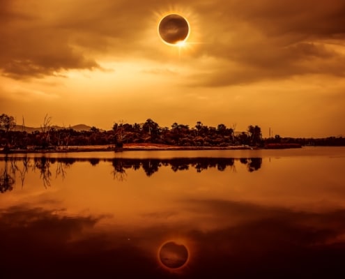 totale zonsverduistering over IJsland