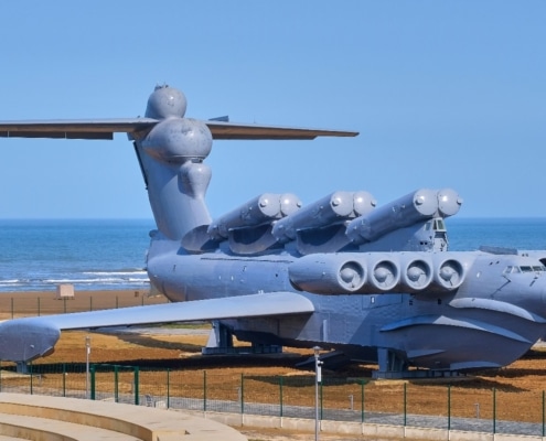 MD-160 ekranoplan op de Kaspische Zee.