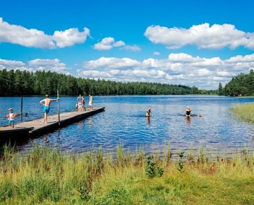 zwemmen in natuur