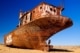drooggevallen schip aan het aralmeer