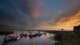 haven bij avondlicht