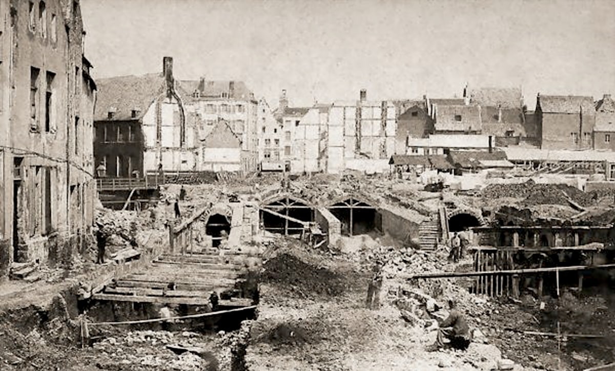 tunnelbouw van de Zenne in Brussel